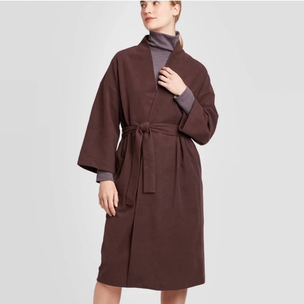 Prologue Target Burgundy / Maroon Wrap Trench Pea Coat